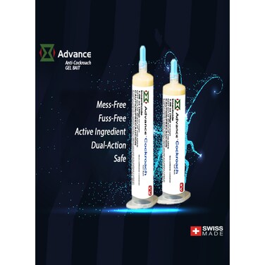 Syngenta Advance Pack Of 2 Anti Cockroach Gel Bait Mess Free Dual Action 30g