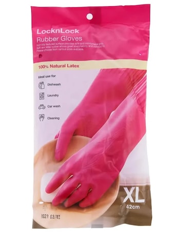 Lock &amp; Lock Rubber Gloves (42 cm, XL, Pink)