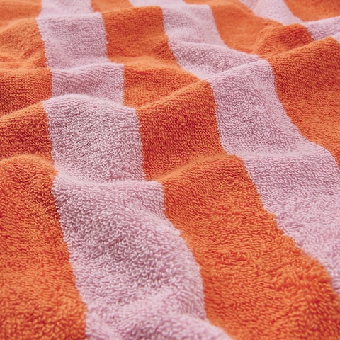 Hand Towel Orange/Pink Striped 40X70 Cm