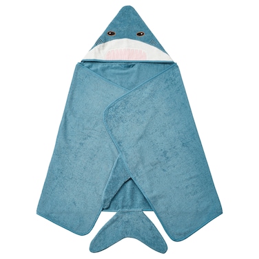 Towel With Hood Shark-Shaped/Blue-Grey 70X140 Cm