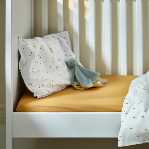 Fitted Sheet For Cot Pack Of 2 Dark Yellow/Blue 60X120cm