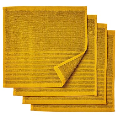 Washcloth Pack Of 4 Golden-Yellow 30X30cm