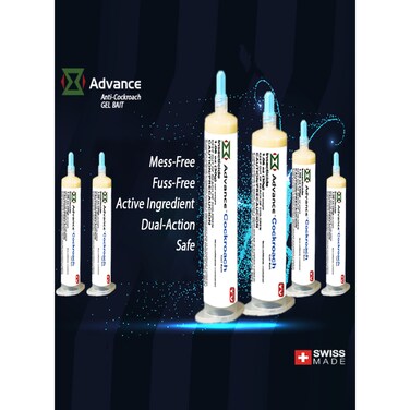 Advance Pack Of 6 Anti Cockroach Gel Bait Mess Free Dual Action 30g