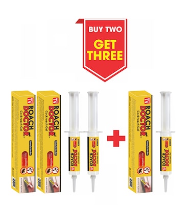 Buy 2 Get 3 Ready-to-Use Roach Gel - Proven Cockroach Killer with Syringe Applicator