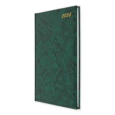 FIS Executive Diary 2024 English/French (1-Week at a glance) Vinyl, 1-Side Padded, Cover, Green - FSDI34E24GR