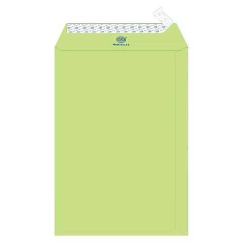 FIS Executive Laid Paper Envelopes Peel &amp; Seal, Pack of 25 Pcs. Green Color, C4 (324 x 229 mm) Size, 100 GSM - FSEE1027PGRB25
