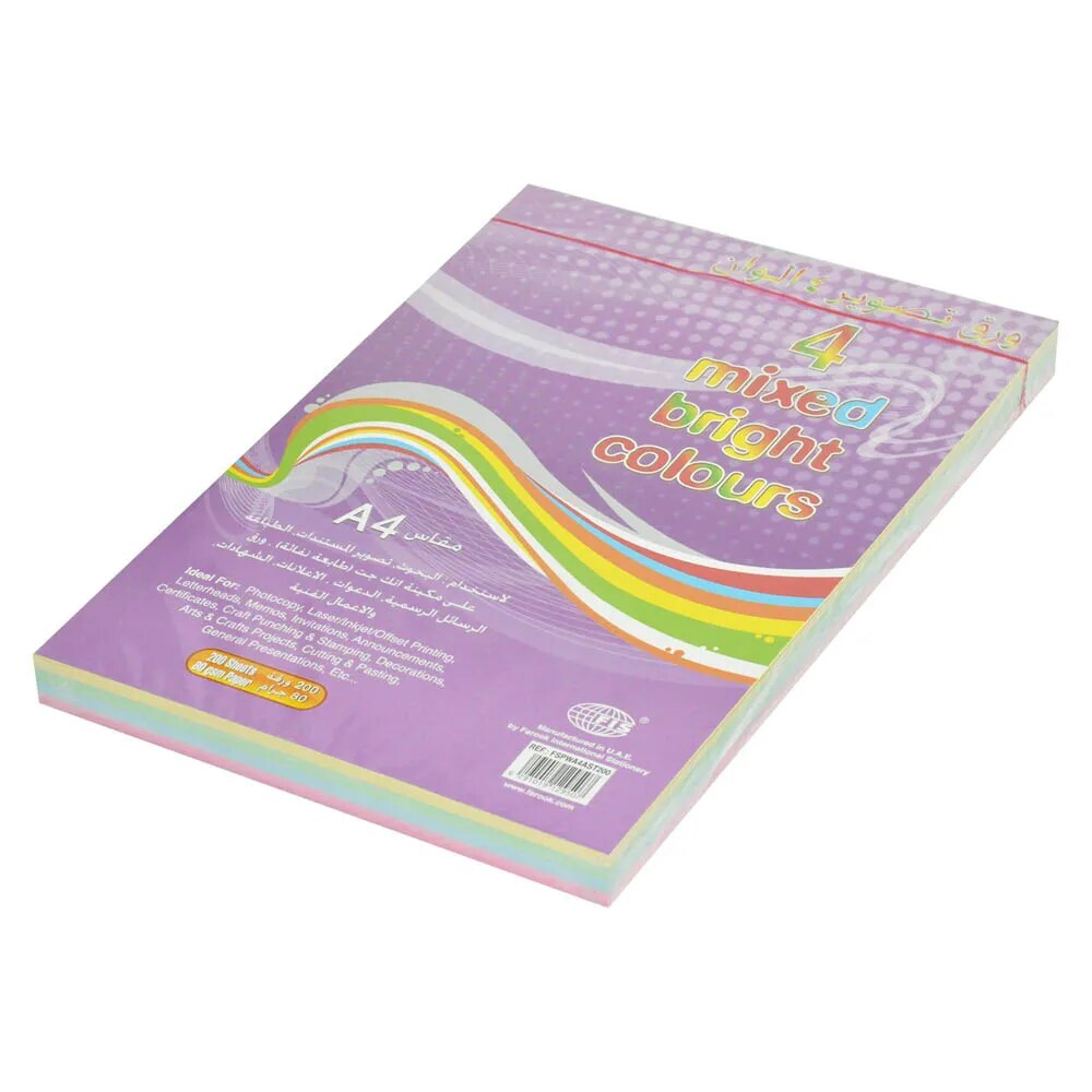 Buy FIS Pastel Color Photocopy Paper, 200 Sheets, 80 gsm, Assorted ...