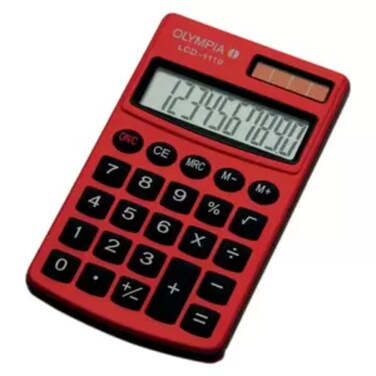 Olympia Pocket Calculator - 10 Digits, Red Colour - OLCA941901002