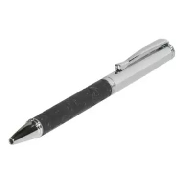 FIS Silver Pens with Embossed Italian PU Wrapper and Gift Box, Black Colour - FSPNSPUBKD6