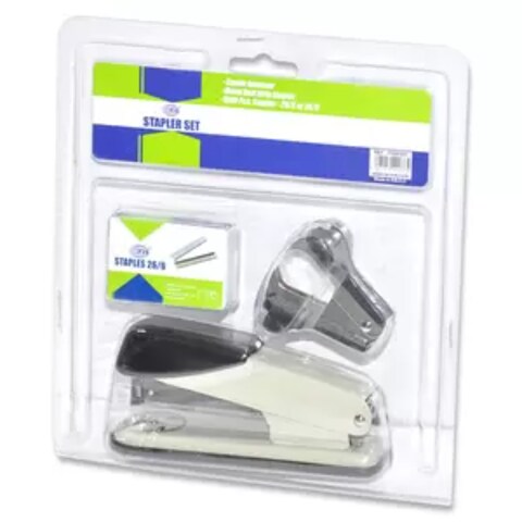 FIS Long Arm Stapler with Non-Slip Rubber Base Pad, (L)390 X (W)45 X (H)60 mm Size, Metal Body, Grey Colour - FSSF037