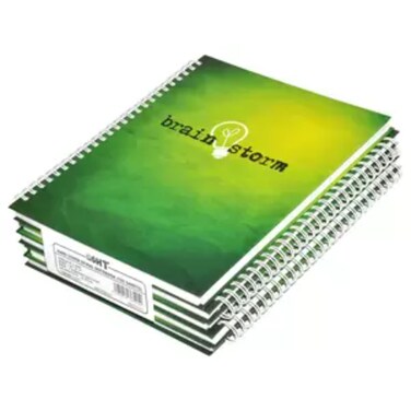 LIGHT Pack of 5  Spiral Hard Cover Note Book 100 Sheets. Size:9X7 Inches (22.86 X 20.32 CM) -LINBS971001310