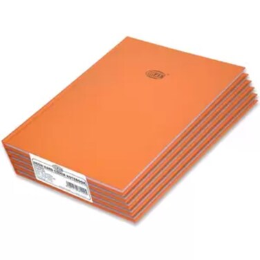 5-Piece FIS Neon Hard Cover Notebook Single Line A4, 100-Sheets, Saffron - FSNBA4N240