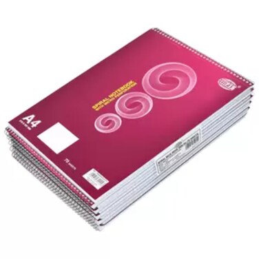 FIS Pack of 10 Spiral Notebook, Size A4, 5mm Square, Top Side Spiral, 70 Sheets - FSNBA4705MT2