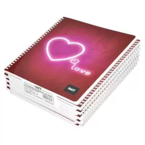 LIGHT Pack of 10 Design Spiral Soft Cover Notebook,With Border,10X8 Inches (25.4 X 20.32 cm) 80 Sheets - LINB108801612S