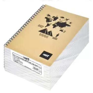 LIGHT Pack of 10 Spiral Soft Cover Notebook, Single Line , 10X8 Inches (25.4 X 20.32 cm) 100 Sheets - LINB1081805S