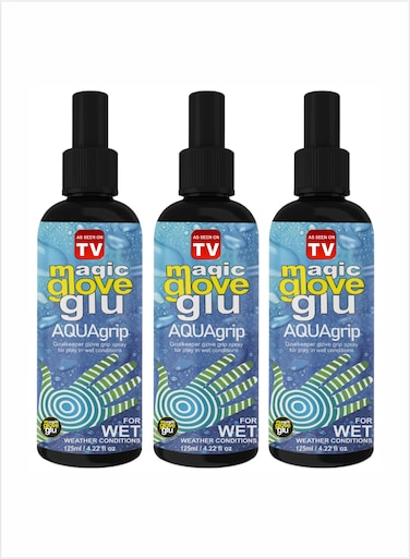 Magic Gloveglu AQUAgrip Goalkeeper Glove Spray - Perfect For Goalkeeping Gloves in Wet Conditions 125ml Pack Of 3