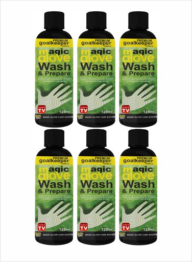 Magic Gloveglu Glove Wash &amp; Prepare Premium goalkeeper Formula 125ml Pack Of 6