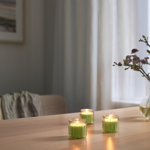Scented Candle In Glass Apple/Light Yellow 12Hr