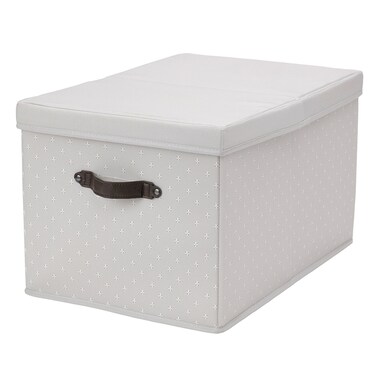 Box With Lid Grey/Patterned 35X50X30cm