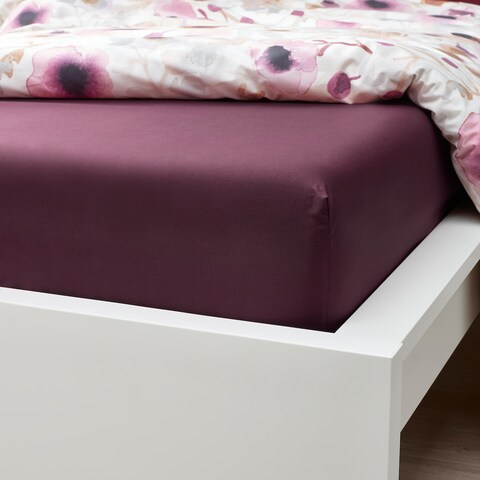 Fitted Sheet Deep Red 160X200cm