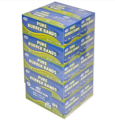 10 Boxes FIS 10 Packet Pure Rubber Bands Yellow - FSRB34