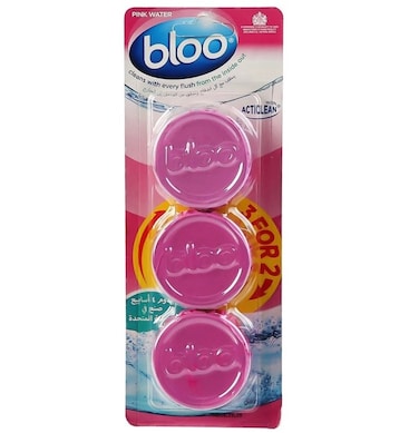 Bloo Twin Blocks In-Cistern Toilet Cleaner (Pack of 3, Pink)
