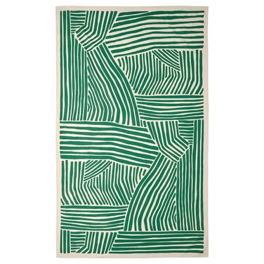 Tablecloth Patterned Off-White/Dark Green 145X240 Cm