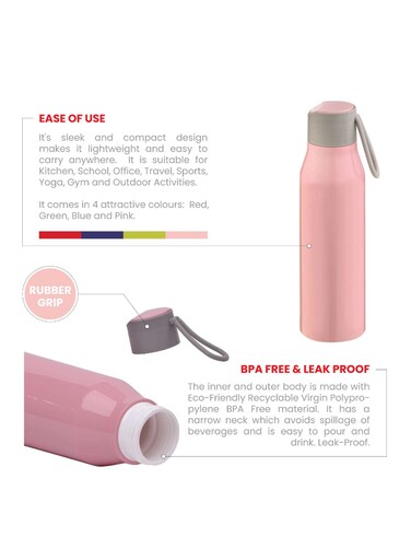 Bolt Plastic Water Bottle Pink 700Ml