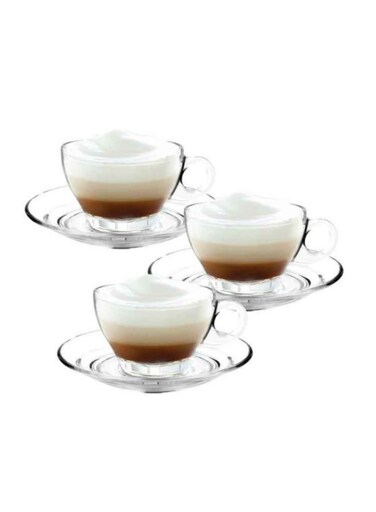 Caffe Latte Cup &amp; Saucer Set 260 Milliliter Set Of 6