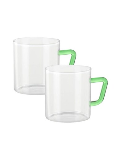 Colour Mug 190Ml Green Handle Bvcm190Gr02 2Pcs Set 190Ml