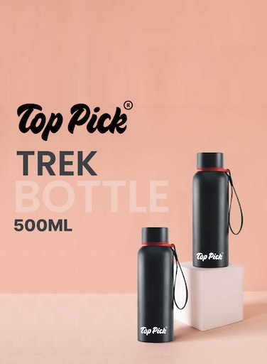 Vaccum Trek Bottle Black 500Ml Double Combo
