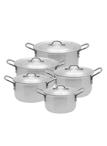 Aluminium Cookware Set Sturdy And Riveted Handles (Set Of 5)