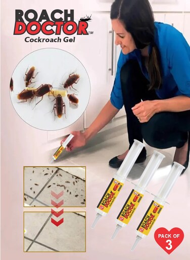 Roach Doctor Syringe Gel Bait - Target Ants &amp; Cockroaches Effectively Pack Of 3
