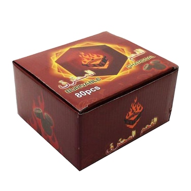 Burnable Smokeless Fast Ignition Charcoal 80 Pieces 35mm