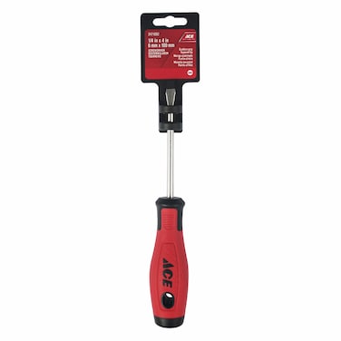 Ace Steel Slotted Taper Screwdriver W/Cushion Grip Handle (6 x 100 mm)