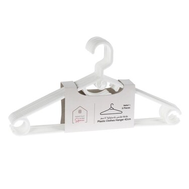 Plastic Hanger W/Hook Pack (42 x 1.5 x 21.5 cm, 6 Pc.)