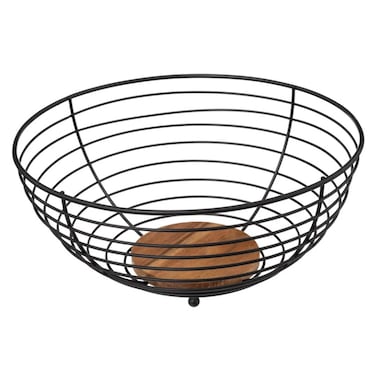 5Five Steel &amp; Acacia Fruit Basket (28.1 x 13.1 cm)