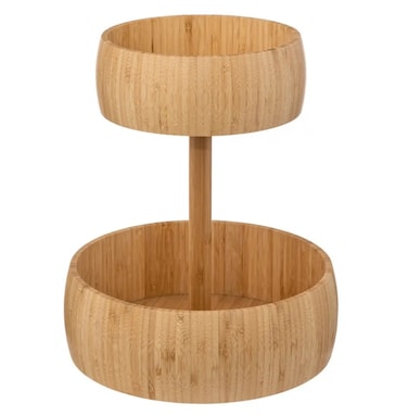 5Five 2-Tier Bamboo Fruit Basket (29 x 35.5 cm, Natural)