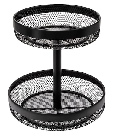 5Five 2-Tiers Mayaj Fruit Basket (Black, D. 30 x H. 31 cm)