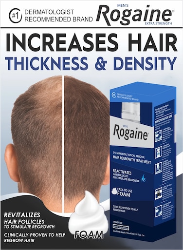 Mens Rogaine Reactivates 5% Minoxidil Hair Regrowth Treatment Easy To Use Foam 60g