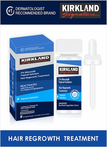 Mens Kirkland Extra Strength 5% Minoxidil Reactivates Topical Solution Regrowth Treatment Oil 60ml