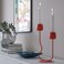 Candlestick/Tealight Holder Bright Red 29 Cm