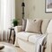 Cushion Cover Beige White/Stripe Pattern 50X50 Cm