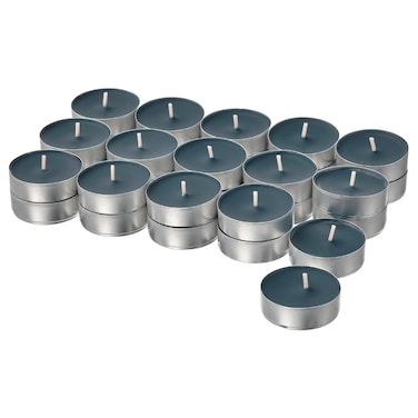 Scented Tealight Vetiver &amp; Geranium/Black-Turquoise 3.5 Hr/30 Pack