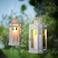 Lantern F Block Candle In/Outdoor White 28 Cm