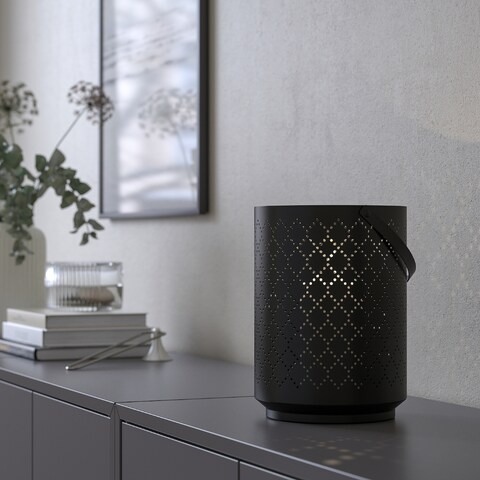 Lantern For Block Candle Black 22 Cm