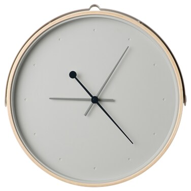 Wall Clock Ash Veneer/Light Grey 42 Cm/20 Pack