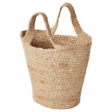 Hanging Basket Basket Is Braided In Jute By Skilled Craftspeople