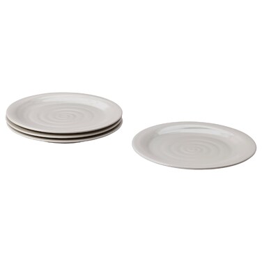 Plate Dinnerware Is Inspired By Turned Ceramic Objects Light Grey-Beige 26cm