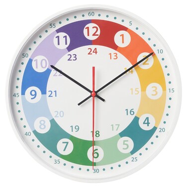 Wallclock Big And Clear Numbers Make It Easy To See Multicolour 28cm